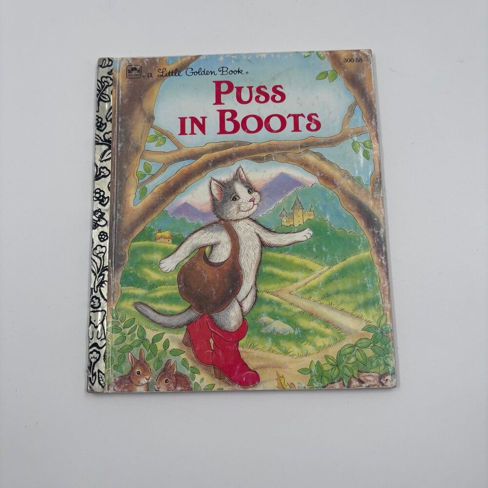 Vintage 1990 A Little Golden Book Puss In Boots Hardcover Childrens Book 300-58